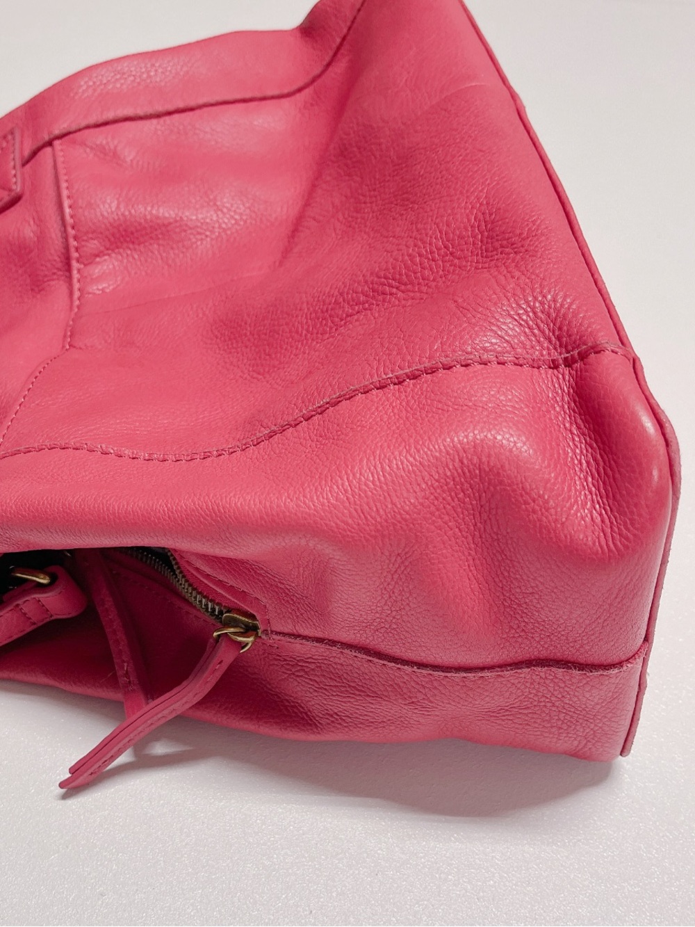 American Leather Go. Ada Triple Entry Leather Satchel In French Rose - Picture 8 of 16